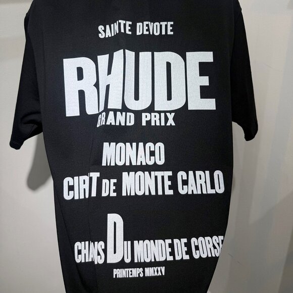 Rhude Cotton Champions du Monde Black T-Shirt - Picture 8 of 8
